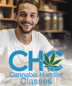 Cannabis and infused products seller-server training icon