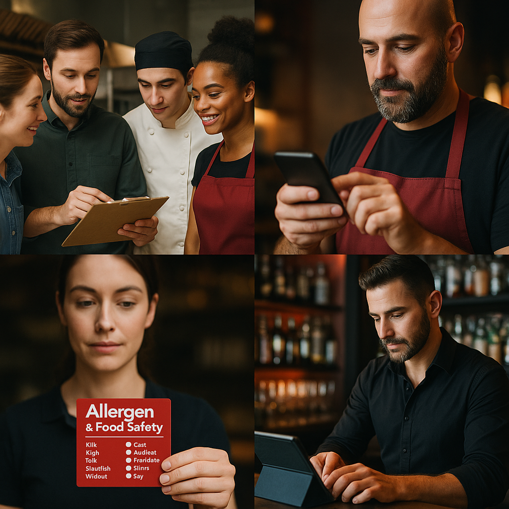 Restaurant staff training with phones and microlearning