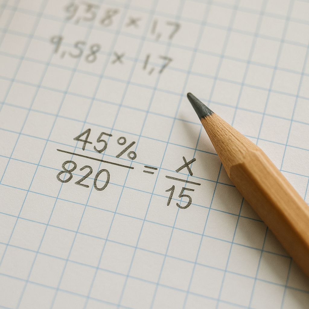 Close-up of restaurant cost calculations and menu math on paper